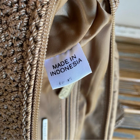 The Sak Neutral Taupe Woven Crochet Flap Shoulder Bag - Picture 6 of 12